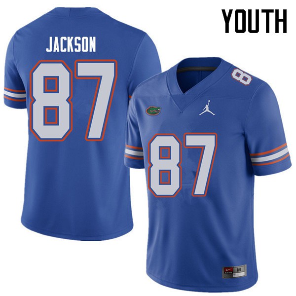 Jordan Brand Youth #87 Kalif Jackson Florida Gators College Football Jerseys Royal